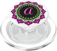 Motif inspiré du Mandala (33) avec Monogramme Lettre A PopSockets PopGrip pour MagSafe