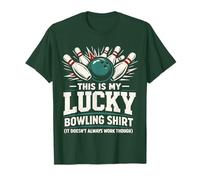 Motif Joueur de Bowlers Vintage Amusant avec Inscription « This is My Lucky Bowling » T-Shirt