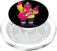 Motif Joueur de Guitare Amusant de Pompier Rose PopSockets PopGrip pour MagSafe