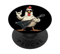Motif Joueur de Guitare Amusant Rock Chicken PopSockets PopGrip Adhésif