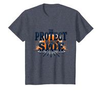 Motif Joueur de Ligne de Football Protect The Blind Side T-Shirt, Enfant, Bleu Chiné, 2 Ans