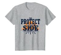 Motif Joueur de Ligne de Football Protect The Blind Side T-Shirt, Enfant, Gris Chiné, 4 Ans