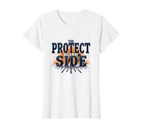 Motif Joueur de Ligne de Football Protect The Blind Side T-Shirt, Femme, Blanc, XXL