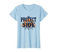 Motif Joueur de Ligne de Football Protect The Blind Side T-Shirt, Femme, Bleu Céleste, L