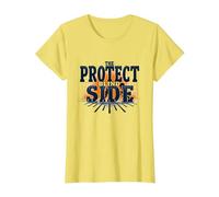 Motif Joueur de Ligne de Football Protect The Blind Side T-Shirt, Femme, Citron, S