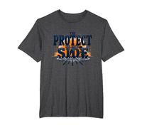 Motif Joueur de Ligne de Football Protect The Blind Side T-Shirt, Homme Grandes Tailles, Chiné Foncé, 4X Tall