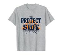 Motif Joueur de Ligne de Football Protect The Blind Side T-Shirt, Homme, Gris Chiné, 5XL