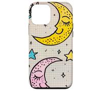 Motif Kawaii Soleil et Lune Céleste Doodle Coque pour iPhone 12 Mini