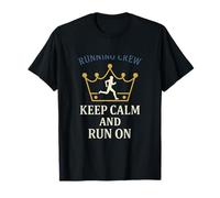 Motif Keep Calm and Run on Crown Running Crew T-Shirt
