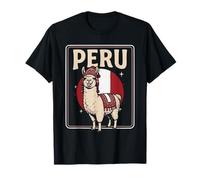 Motif Lama du Pérou Style Drapeau rétro de l'Amérique du Sud T-Shirt