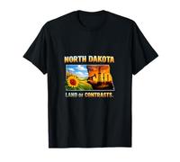 Motif Land of Contrasts State Pride du Dakota du Nord T-Shirt