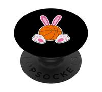 Motif Lapin de Basket-Ball de Pâques PopSockets PopGrip Adhésif