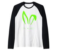 Motif lapin invisible vert Manche Raglan