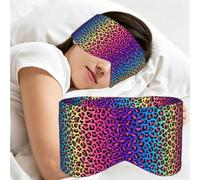 Motif léopard dégradé de couleurs néon, Masque de sommeil pour la maison, les voyages et le travail posté, couvrant entièrement les yeux et bloquant la lumière