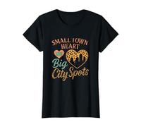 Motif léopard KC en Forme de cœur de Petite Ville et de Grandes Villes pour Femmes T-Shirt