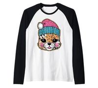Motif léopard Mignon avec Chapeau d'hiver pour Enfants Manche Raglan
