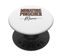 Motif Léopard Miniature Pinscher Mama PopSockets PopGrip Adhésif