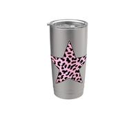 Motif léopard rose clair imprimé animal burlesque guépard Gobelet isotherme en acier inoxydable double paroi