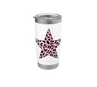 Motif léopard rose clair imprimé animal burlesque guépard Gobelet isotherme en acier inoxydable double paroi