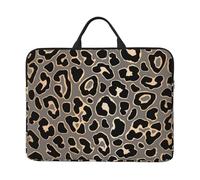 Motif léopard sans Couture en Or de Luxe,Housse pour Ordinateur Portable 14 Pouces, Sacoche pour Ordinateur Portable, Mallette avec poignée