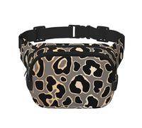 Motif léopard sans Couture en Or de Luxe,Sac Banane carré Double Couche, Sac de Poitrine