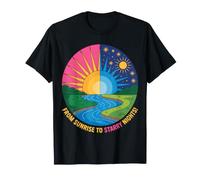 Motif Lever du Soleil à la rivière des Nuits étoilées T-Shirt
