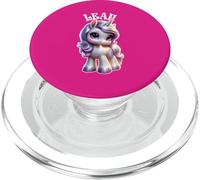 Motif Licorne Mignon pour Fille avec nom Leah PopSockets PopGrip pour MagSafe