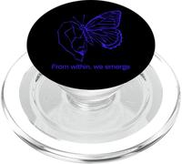 Motif Ligne Papillon Bleu - from Within We Emerge PopSockets PopGrip pour MagSafe