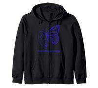 Motif Ligne Papillon Bleu - from Within We Emerge Sweat à Capuche