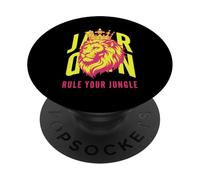Motif Lion couronné néon - Rule Your Jungle PopSockets PopGrip Adhésif