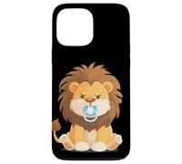 Motif Lion Grincheux avec tétine pour Fan de Safari et d'animaux Coque pour iPhone 13 Pro Max