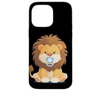 Motif Lion Grincheux avec tétine pour Fan de Safari et d'animaux Coque pour iPhone 14 Pro Max