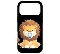 Motif Lion Grincheux avec tétine pour Fan de Safari et d'animaux Coque pour iPhone 17 Pro Max
