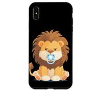 Motif Lion Grincheux avec tétine pour Fan de Safari et d'animaux Coque pour iPhone XS Max