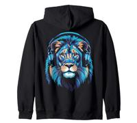 Motif Lion Illustration Oeuvre Art Portrait Visage de Lion Sweat à Capuche