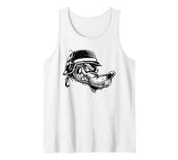 Motif loup de guerre amusant avec inscription « I Love Wolves » Débardeur