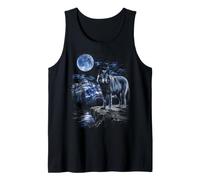 Motif Loup Pleine Lune Montagne Nature Y2K Débardeur