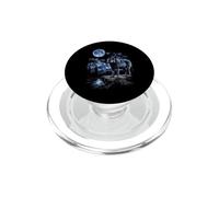 Motif Loup Pleine Lune Montagne Nature Y2K PopSockets PopGrip pour MagSafe