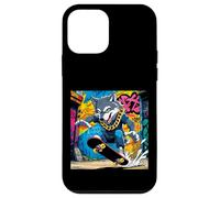 Motif Loup sur Une Planche à roulettes, chaîne de Graffiti Amusante Coque pour iPhone 12 Mini