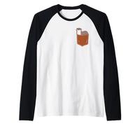 Motif loutre mignonne dans la poche pour les amoureux des animaux de mer Manche Raglan