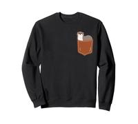 Motif loutre mignonne dans la poche pour les amoureux des animaux de mer Sweatshirt