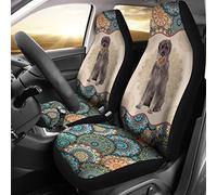 Motif Mandala De Chien Schnauzer Géant Housses Siège Lot De 2 Confort Housses pour Siège Amovible Housse De Sieges Voitures pour Camionnette Accessoire Interieur SUV