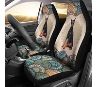 Motif Mandala De Style Doberman Housses De Siège De Voiture Lot De 2 Avant Housses pour Siège Universelle Couvre Sieges pour Camionnette Voitures Passager