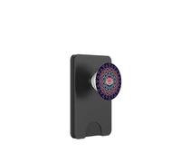 Motif Mandala Fleur de Lotus Violet foncé et Rose PopSockets PopWallet pour MagSafe