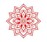 motif mandala rond ornemental, style de tatouage au henné mandala mehndi Stickers muraux 54.6x54.7cm Décoration artistique Rouge