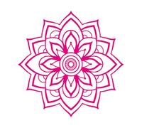 motif mandala rond ornemental, style de tatouage au henné mandala mehndi Stickers muraux 54.6x54.7cm Étanche RoseRouge