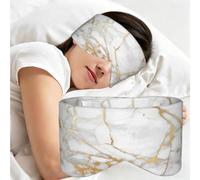 Motif marbre blanc et or, Masque de sommeil pour la maison, les voyages et le travail posté, couvrant entièrement les yeux et bloquant la lumière