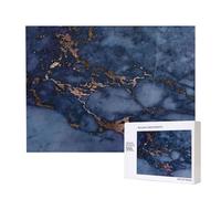 Motif marbre Bleu Marine et Faux cuivre,Puzzle Familial en Bois de 500 pièces pour Adultes et Adolescents, décoration d'intérieur
