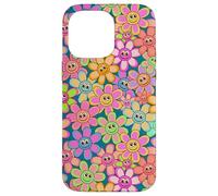 Motif Marguerite rétro Y2K coloré Happy Flower Coque pour iPhone 14 Pro Max