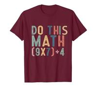 Motif mathématique amusant pour garçon - T-shirt décontracté à manches courtes avec un design arithmétique humoristique pour l'école, l'aire de jeux et la vie quotidienne., Bordeaux, 8-10 ans